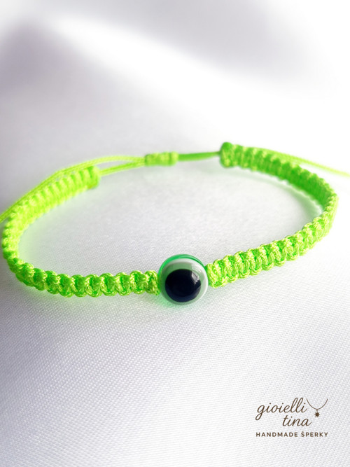 Macramé náramek "Zelené oko" — foto 2