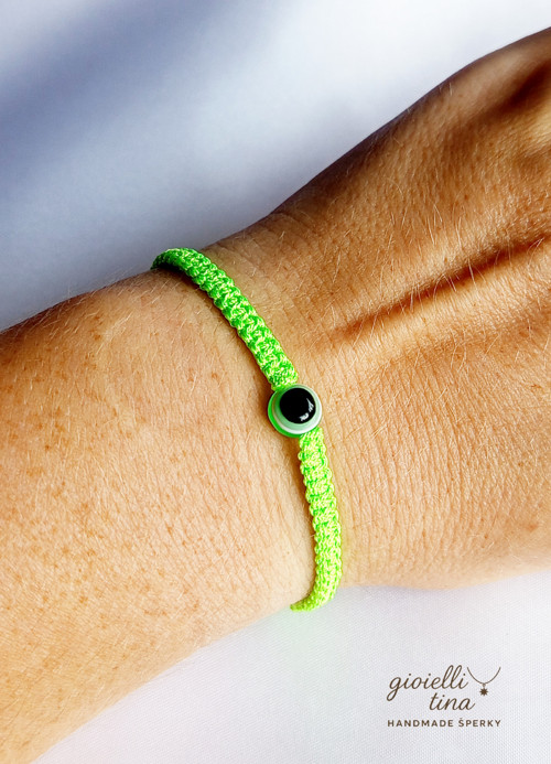 Macramé náramek "Zelené oko" — foto 3
