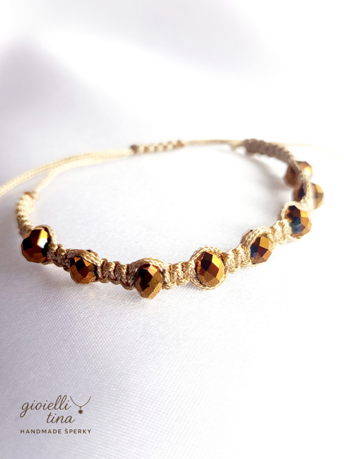 Jantarový macramé náramek — foto 3