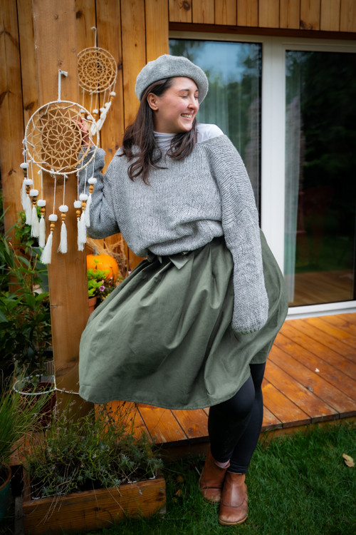 Manšestrová Midi - Khaki — foto 5