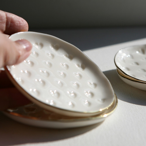Talířek srdcový 9cm porcelán — foto 2