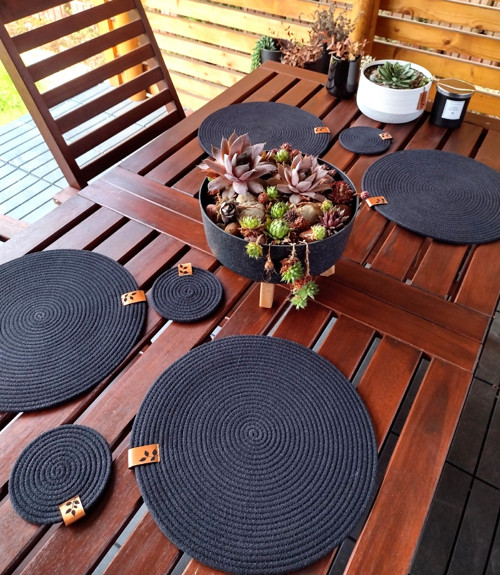 Prostírání "Černá" bavlněné oboustranné — foto 2