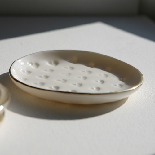 Talířek srdcový 9cm porcelán — foto 3
