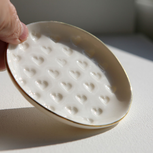 Talířek srdcový 9cm porcelán — foto 4