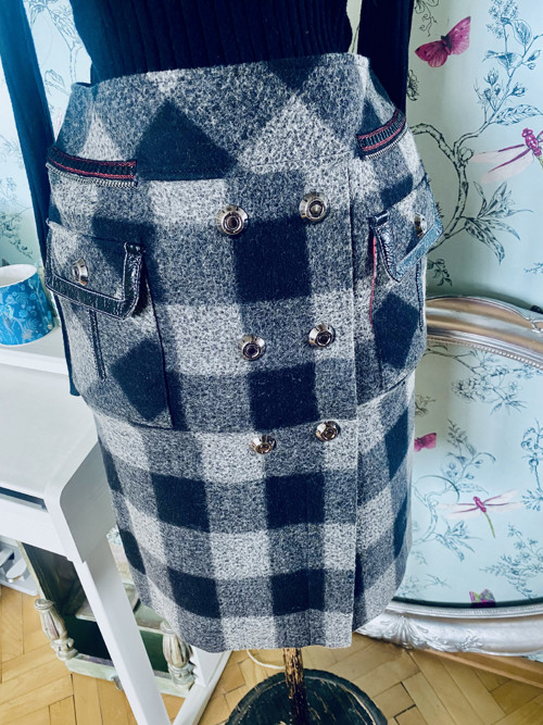 Sukně luxusní, chic káro — foto 3
