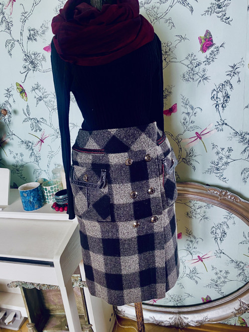 Sukně luxusní, chic káro — foto 2