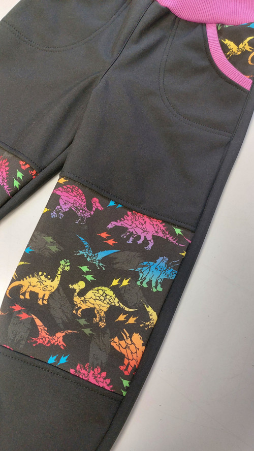 Kalhoty softshell, Dino duha a černá v.92 — foto 2