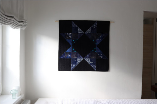 TEXTILNÍ OBRAZ : MODRO-ČERNÝ, 87 X 87 cm: — foto 4