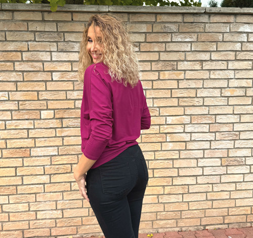 Volný top s pasem Amaranth V výstřih — foto 5