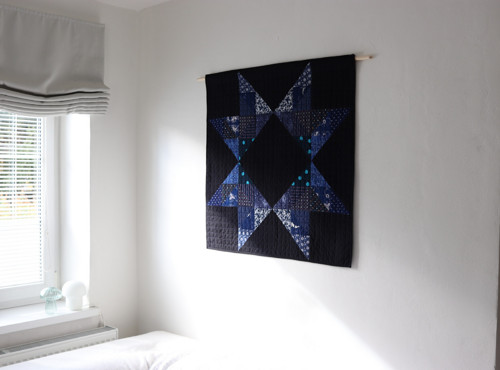 TEXTILNÍ OBRAZ : MODRO-ČERNÝ, 87 X 87 cm: — foto 5