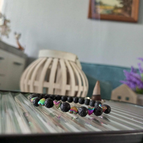 Náramek láva a hematit — foto 2
