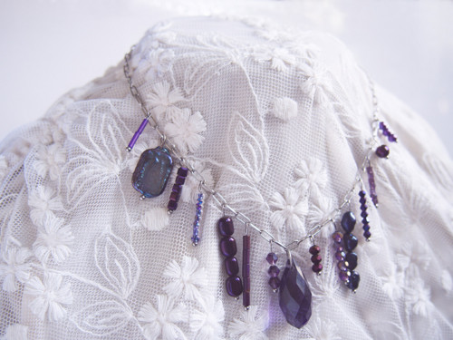 Purple rain - korálkový náhrdelník — foto 2
