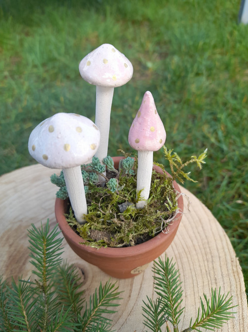 Keramické houbičky zlato růžové — foto 3
