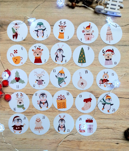 Samolepky - Adventní kalendář - tučňáci — foto 3