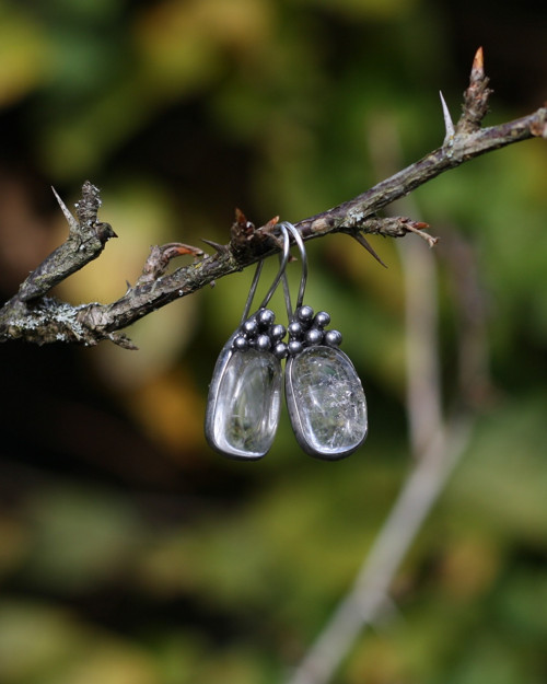 Cínované náušnice křišťálové — foto 2
