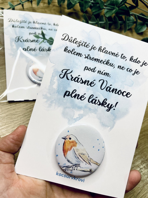 Vánoční přání s plackou - červenka — foto 2
