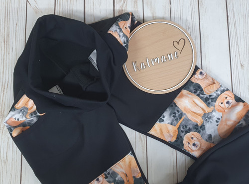 Dětské zimní softshellové kalhoty-černá/pes — foto 3