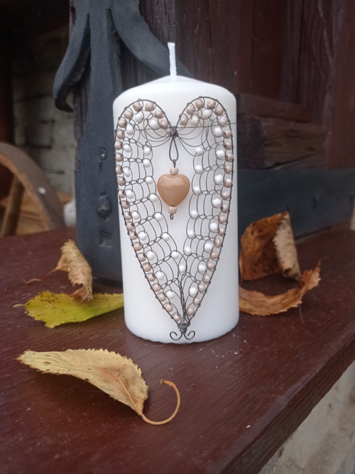 Svíce srdečná latté — foto 2