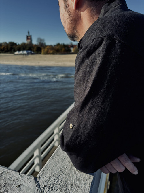 Lněná košile Baltic černá — foto 6