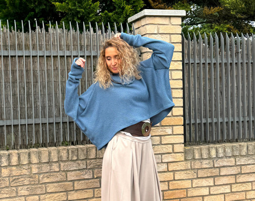 Široký rolák krátký světle modrý — foto 3