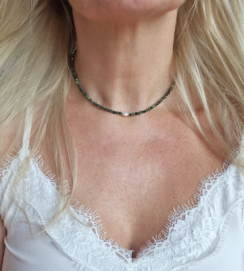 Perla*vzácný serafinit*náhrdelník — foto 3