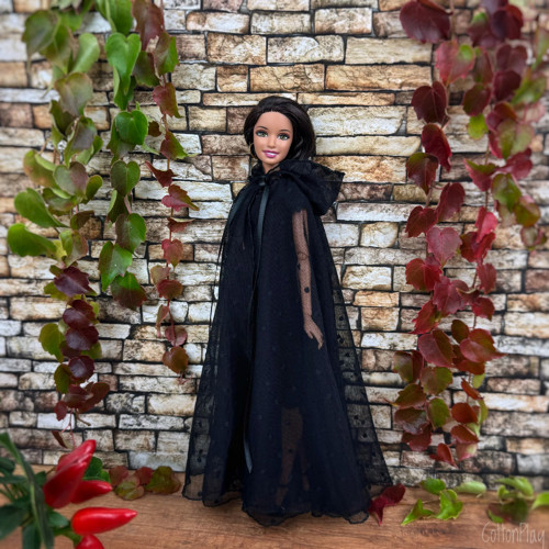 Dlouhý černý plášť pro Barbie — foto 2