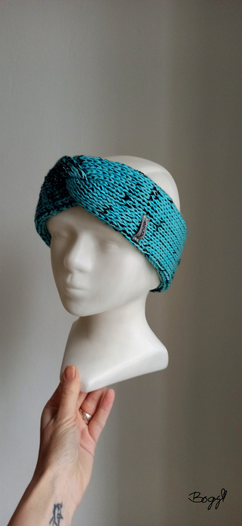 Dvojitá čelenka černá/modrá 52-56cm — foto 3