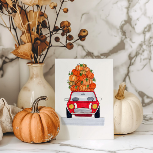 Mini Cooper s dýněmi - umělecký tisk — foto 5