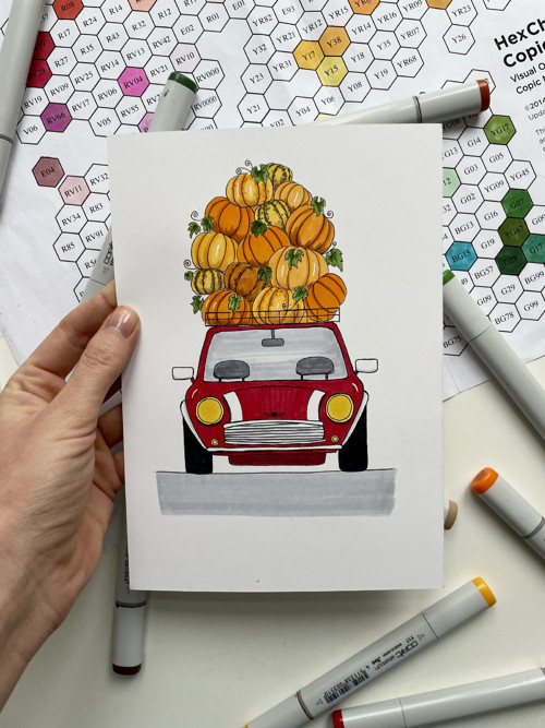 Mini Cooper s dýněmi - umělecký tisk — foto 6