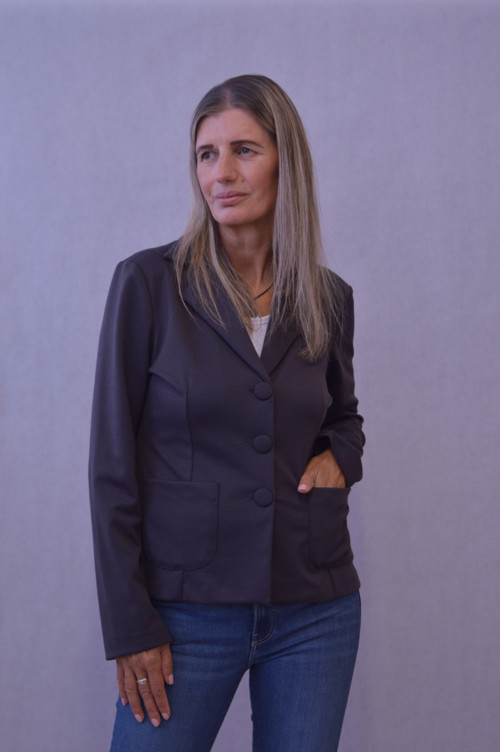 Dámske sako tmavošedé — foto 2