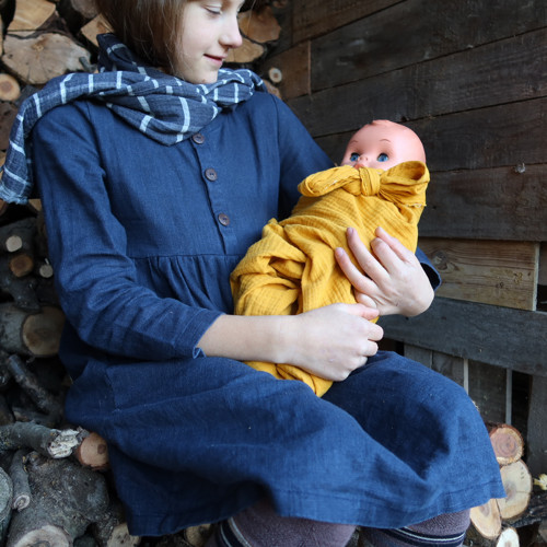 Mušelínový šátek žlutý — foto 5