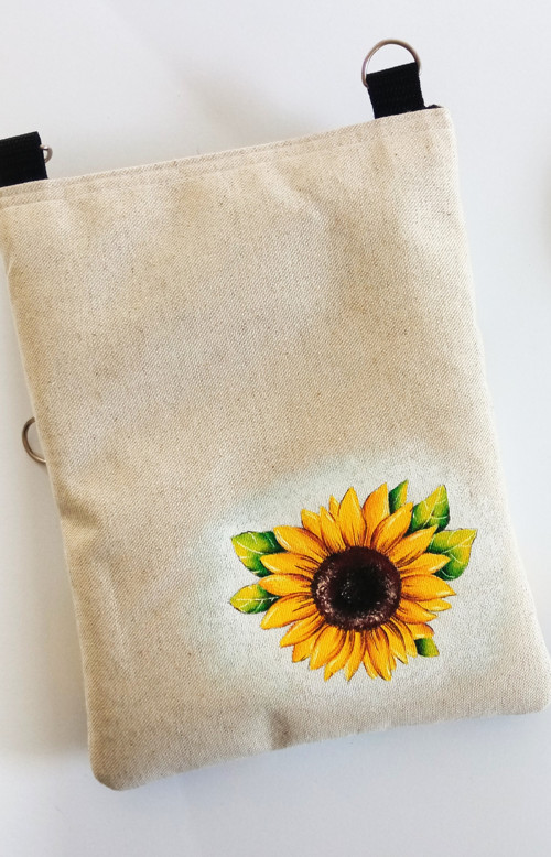 Crossbody kabelka s kapsou-SLUNEČNICE — foto 2
