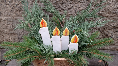 Adventní svíčky z keramiky 4 ks — foto 4