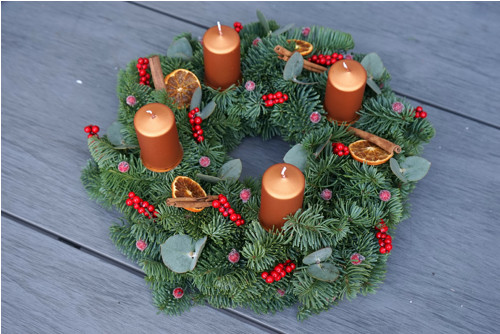 Adventní věnec měděný červený — foto 2