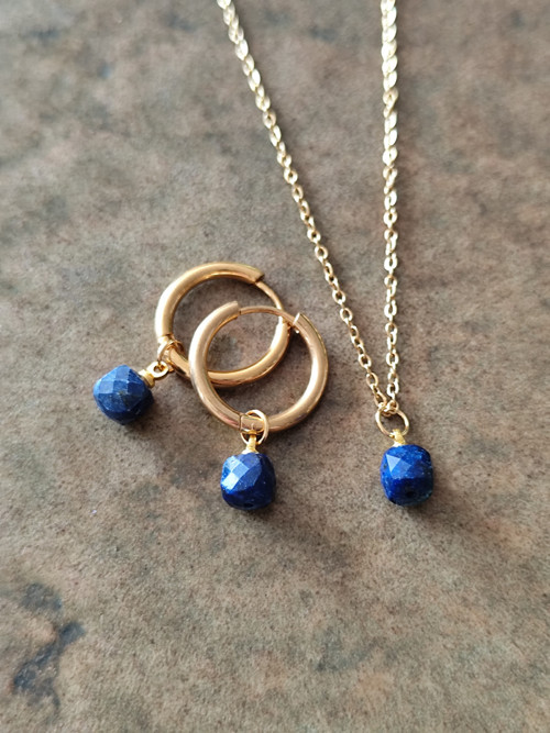 Kruhové a lapis lazuli - náušnice — foto 2