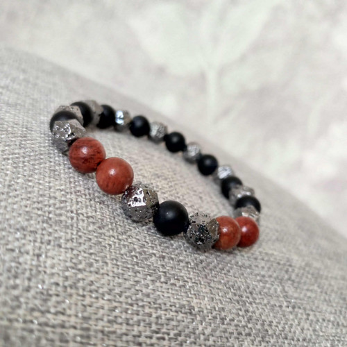 Náramek onyx a pyrit — foto 2