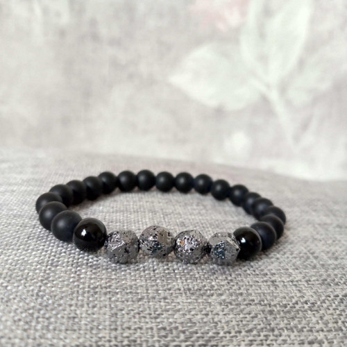 Náramek onyx a pyrit — foto 3