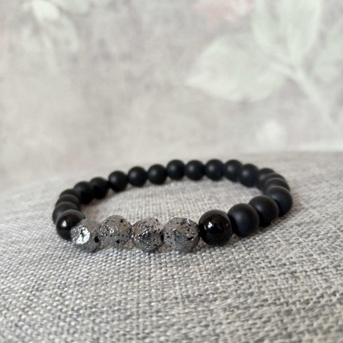 Náramek onyx a pyrit — foto 2