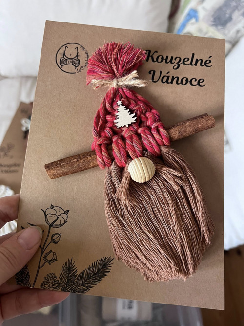 Macrame vánoční skřítek Cinnamon — foto 3