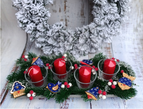 Adventní tácek modrotisk — foto 3
