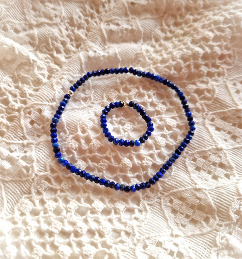 Lapis lazuli*broušené rondelky*0,3 cm*prsten — foto 6