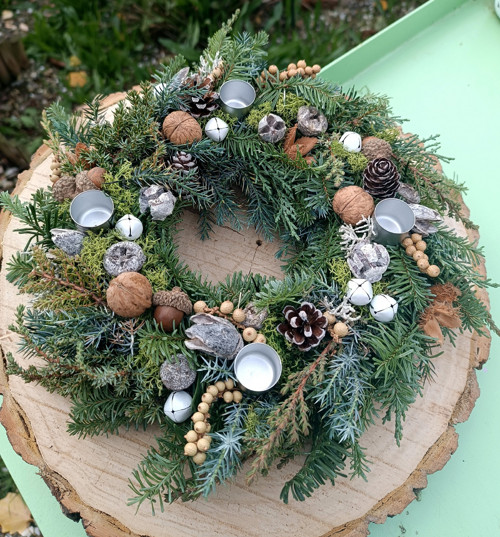 Advent s barevnými svíčkami / sleva — foto 6