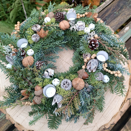 Advent s barevnými svíčkami / sleva — foto 5