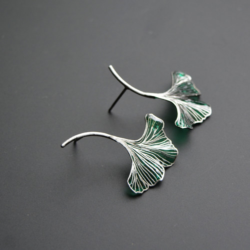 Náušnice napichovací gingko — foto 3