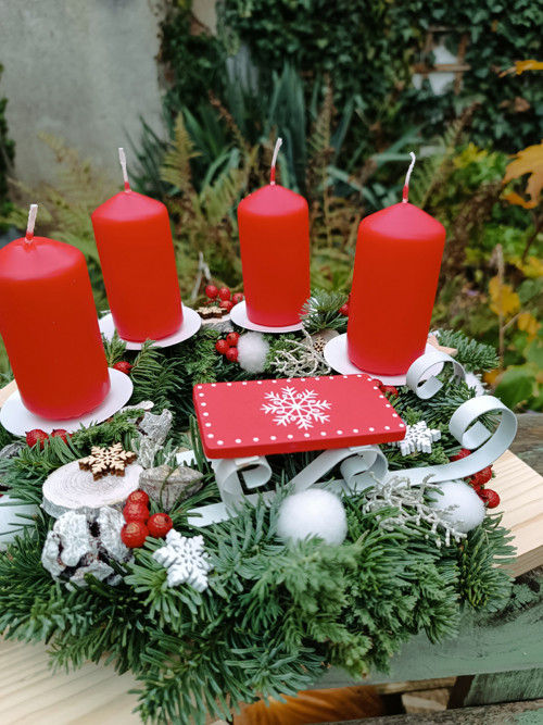 Adventní svícen se sáněmi — foto 3