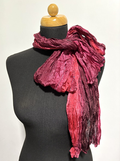Hedvábný šál - Merlot vrap — foto 3
