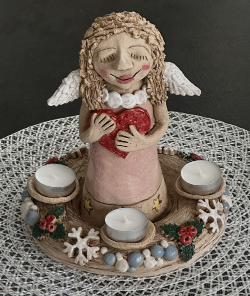 Keramický adventní věneček — foto 2