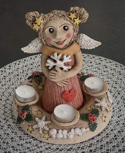 Keramický adventní věneček — foto 2