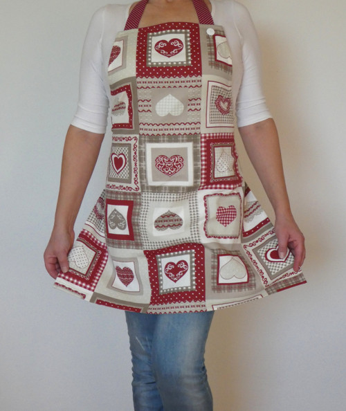 Zásterka Srdcia červené v patchworku — foto 6