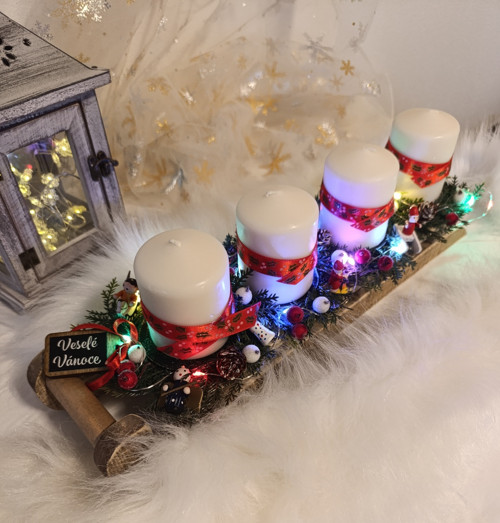 Adventní svícen sáně hračička — foto 3
